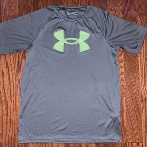 Under Armour Men's Charcoal and Lime Tee